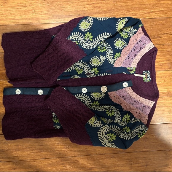 Purple and Blue Patterned Women's Sweater - Picture 3 of 5